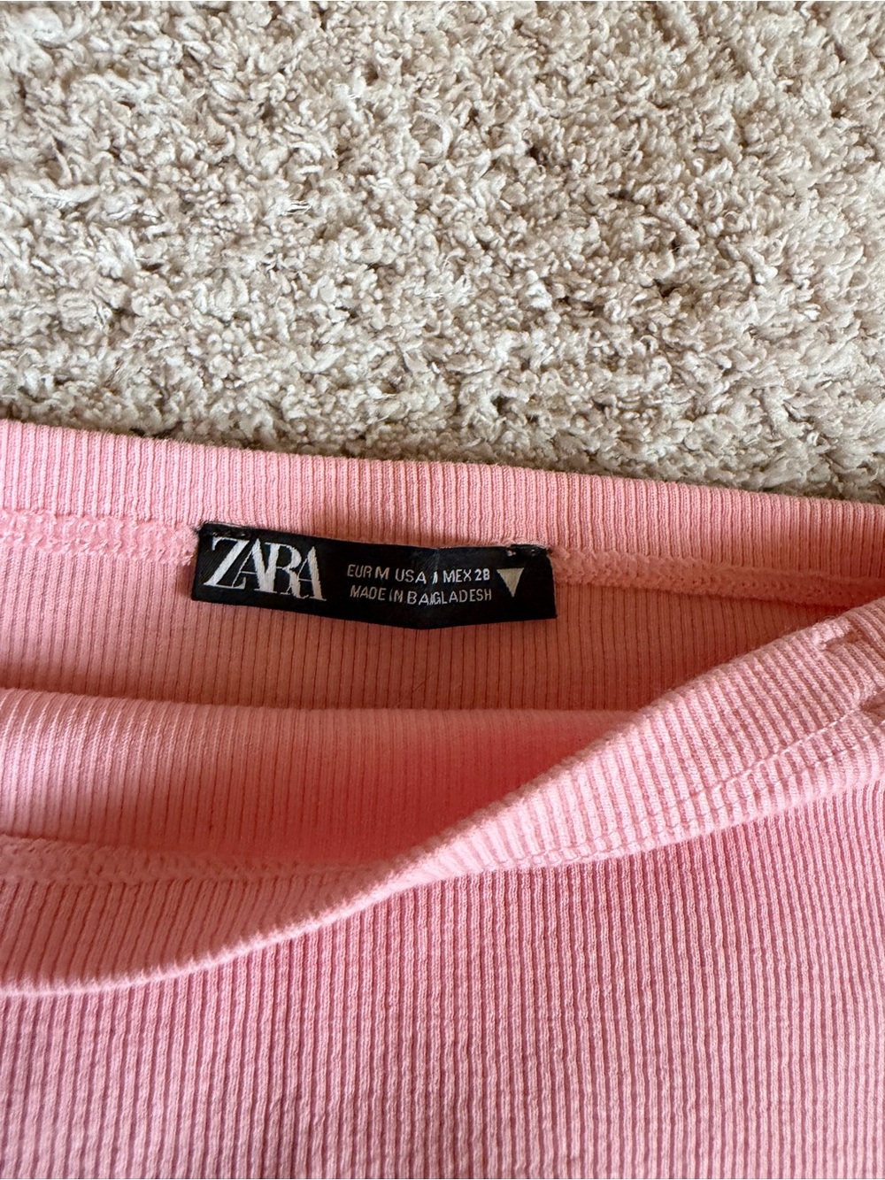 Zara Pink Ribbed Tube Top - Picture 2 of 2